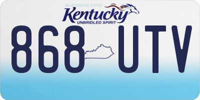 KY license plate 868UTV