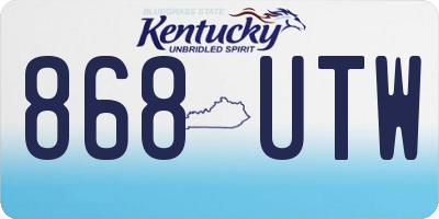 KY license plate 868UTW
