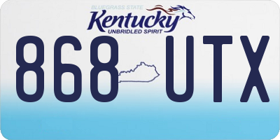 KY license plate 868UTX