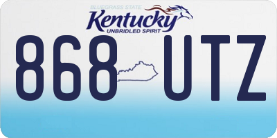 KY license plate 868UTZ