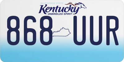 KY license plate 868UUR