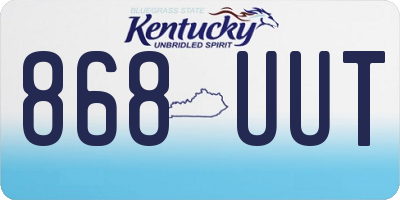 KY license plate 868UUT