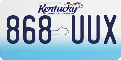 KY license plate 868UUX