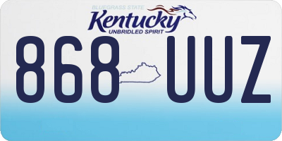 KY license plate 868UUZ