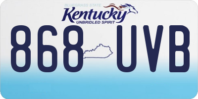 KY license plate 868UVB