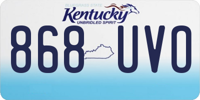 KY license plate 868UVO