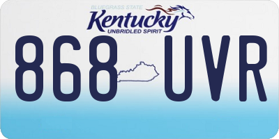 KY license plate 868UVR