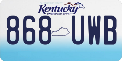 KY license plate 868UWB