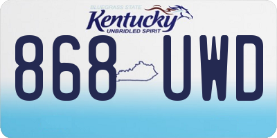 KY license plate 868UWD