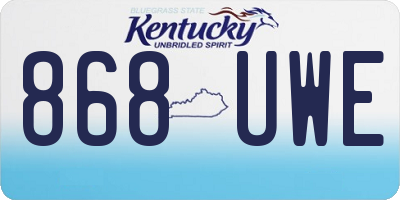 KY license plate 868UWE