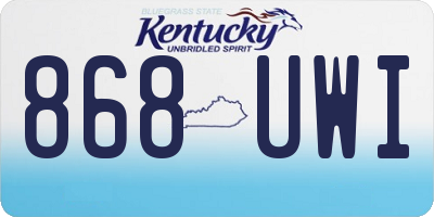 KY license plate 868UWI