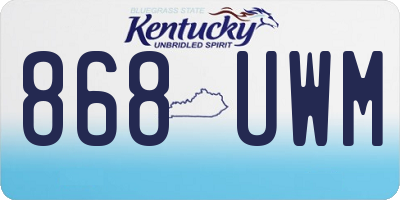 KY license plate 868UWM