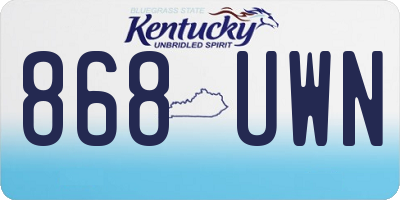KY license plate 868UWN