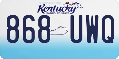 KY license plate 868UWQ