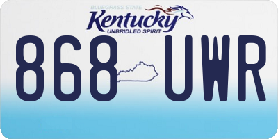 KY license plate 868UWR
