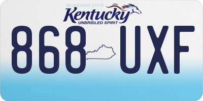 KY license plate 868UXF