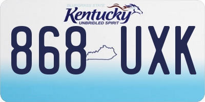 KY license plate 868UXK