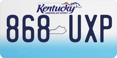 KY license plate 868UXP