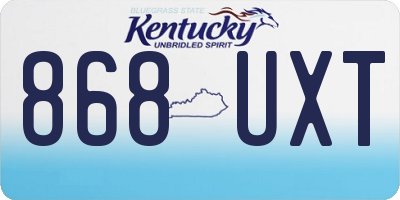 KY license plate 868UXT