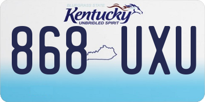 KY license plate 868UXU