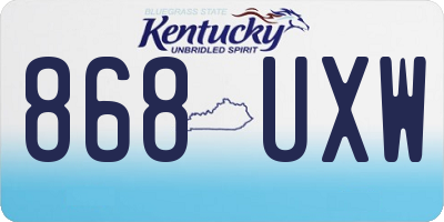 KY license plate 868UXW