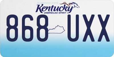 KY license plate 868UXX