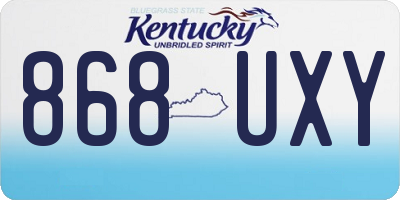 KY license plate 868UXY
