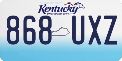 KY license plate 868UXZ