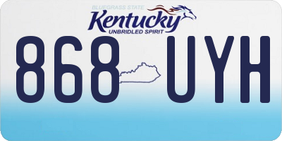 KY license plate 868UYH