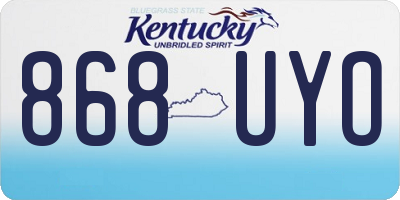 KY license plate 868UYO