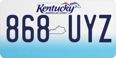 KY license plate 868UYZ