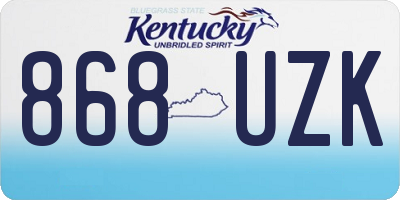 KY license plate 868UZK