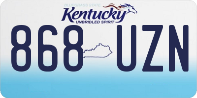 KY license plate 868UZN