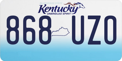 KY license plate 868UZO