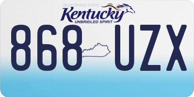KY license plate 868UZX