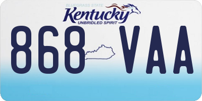 KY license plate 868VAA