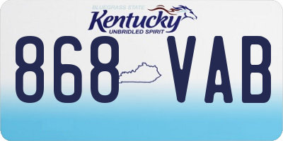 KY license plate 868VAB