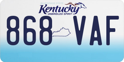 KY license plate 868VAF