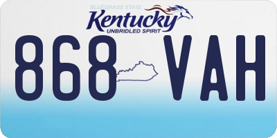 KY license plate 868VAH