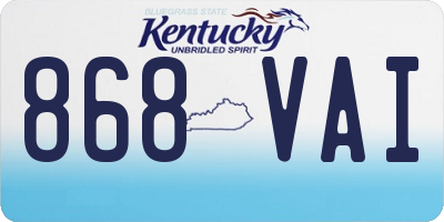 KY license plate 868VAI