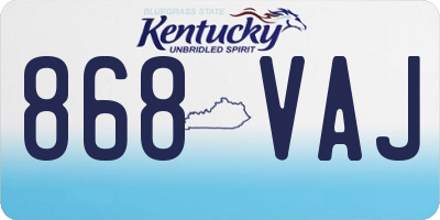 KY license plate 868VAJ
