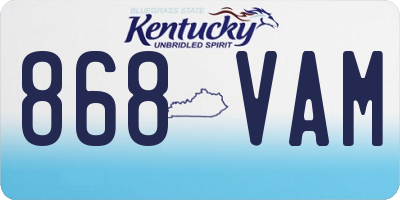 KY license plate 868VAM