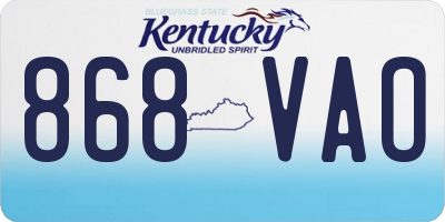 KY license plate 868VAO