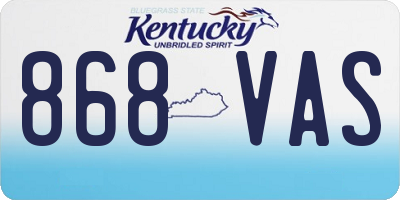 KY license plate 868VAS