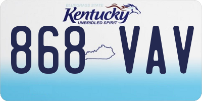 KY license plate 868VAV