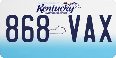 KY license plate 868VAX