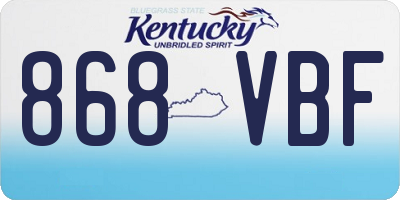 KY license plate 868VBF