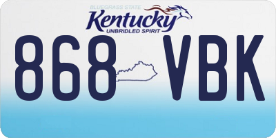 KY license plate 868VBK