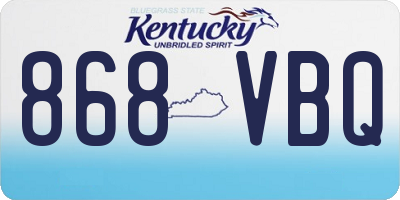 KY license plate 868VBQ