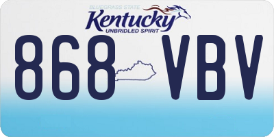 KY license plate 868VBV